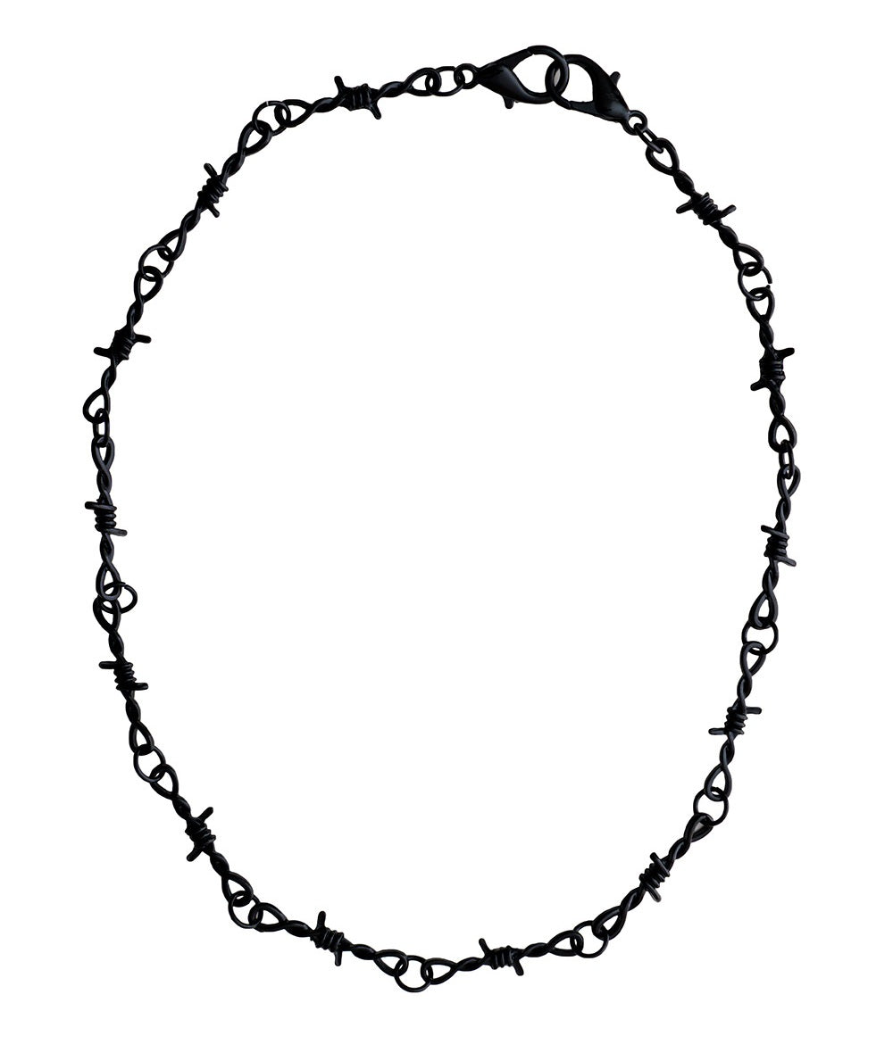 Collier Banned barbelés style punk / rock / gothique / métal AC45397