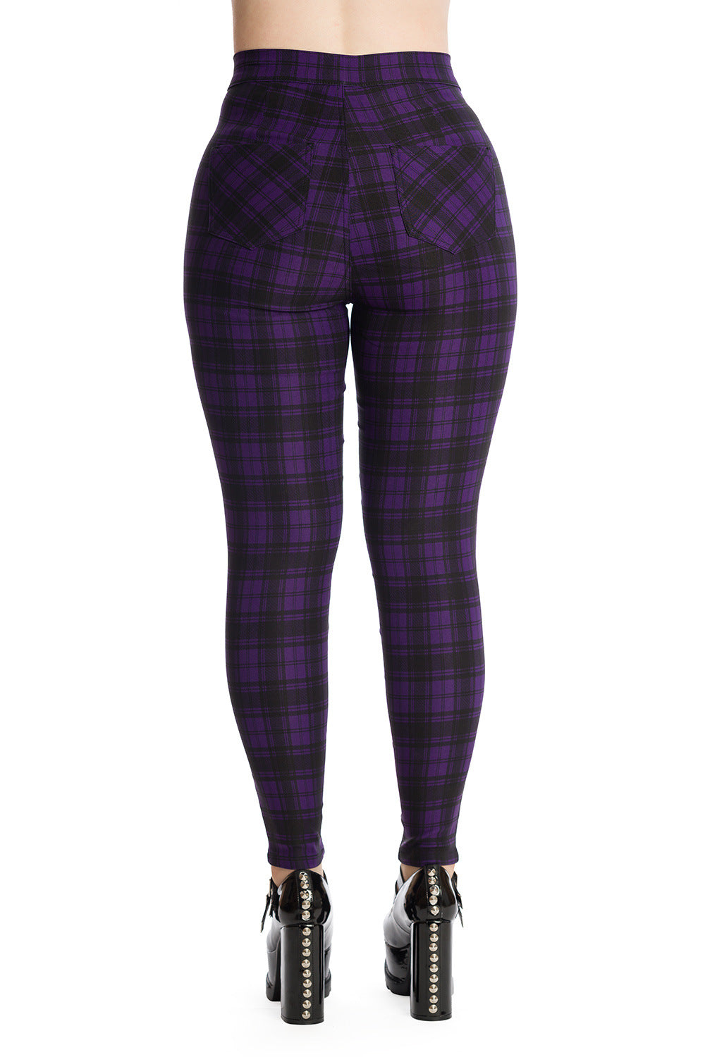 Pantalon Banned tartan skinny pour femme TR31099