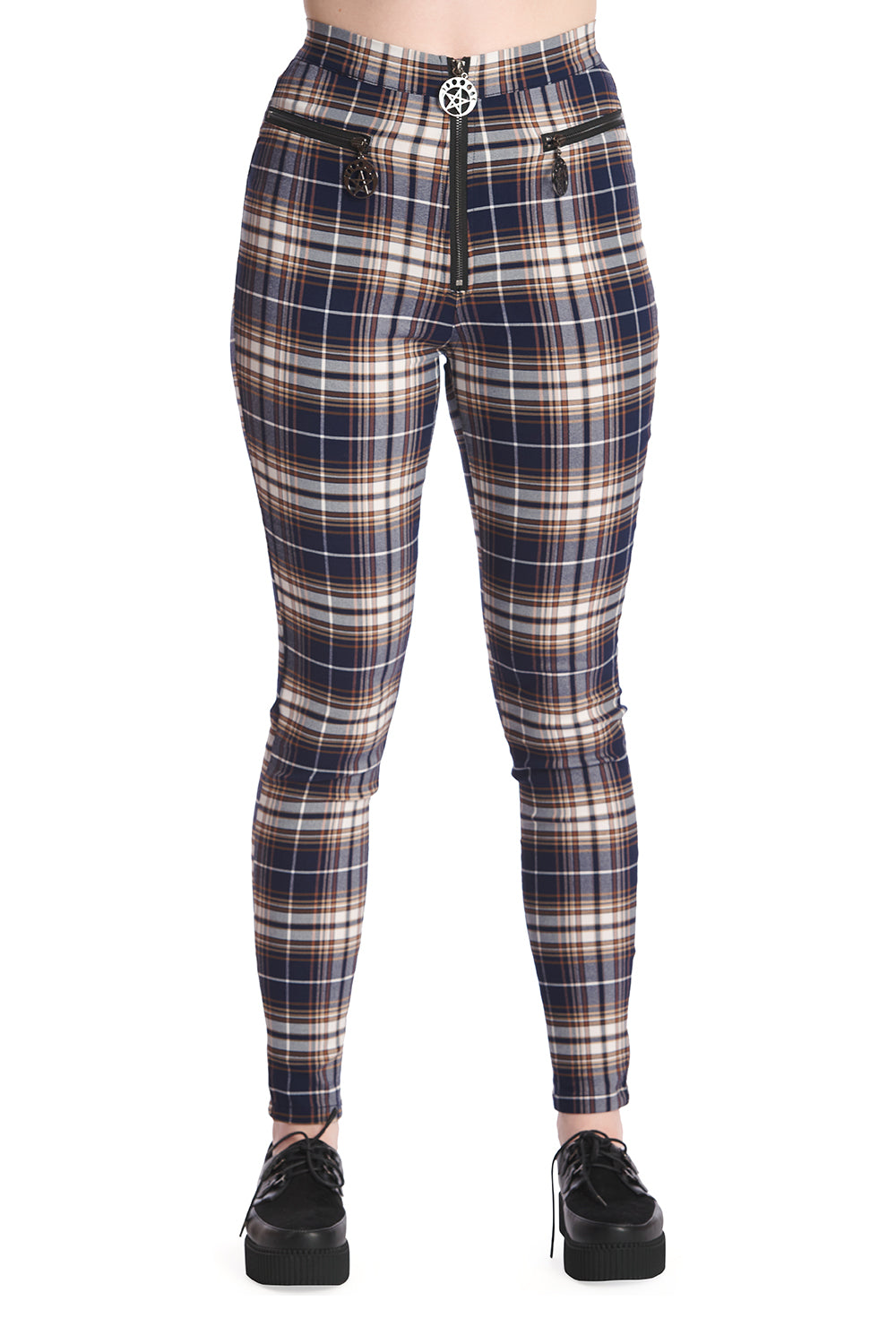Pantalon Banned tartan skinny pour femme TR31140