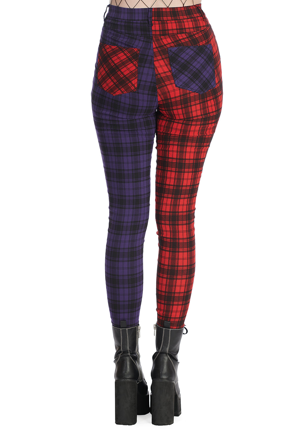 Pantalon Banned tartan bi-color skinny mixte TR31156