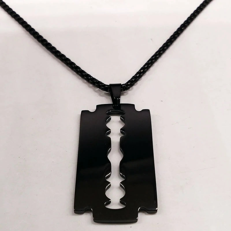 Collier lame de rasoir noire Moon Attic 444BK