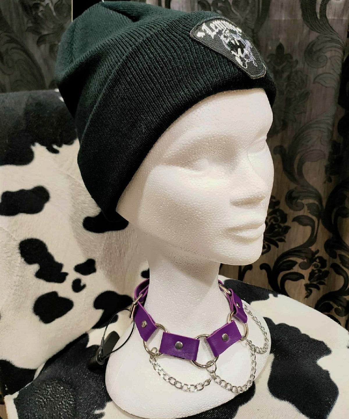 Choker Moon Attic avec chaînes style punk / gothique / métal MA-LTYQ07