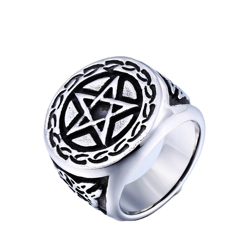 Bague chevalière Moon Attic pentacle MA-BR-371