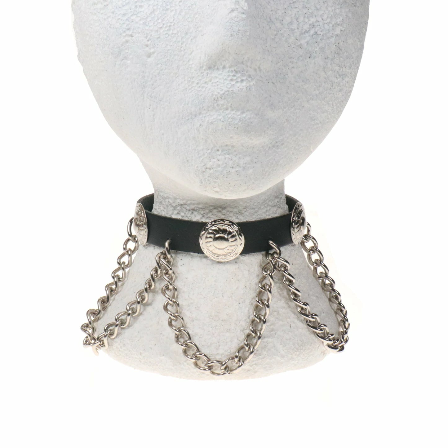 Choker concho & chaînes punk/gothique/métal Bullet69 NB336