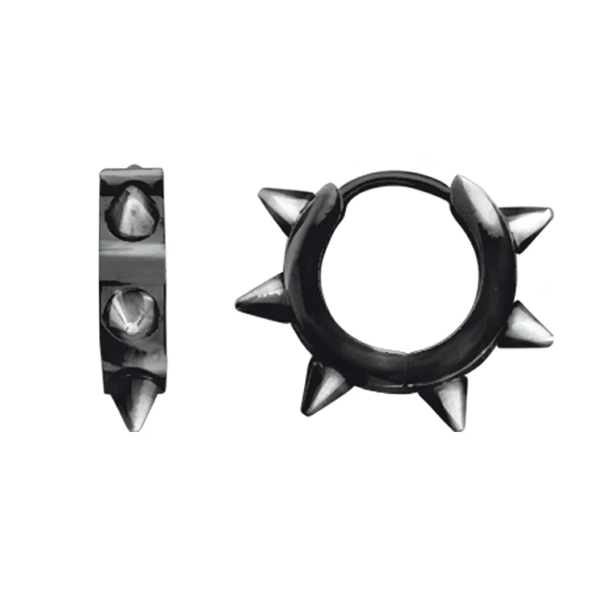 Boucles d'oreilles créoles noires spikes SO4001B