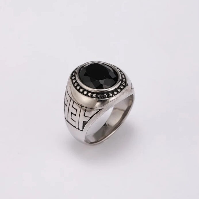 Bague chevalière avec pierre/cristal Art0004