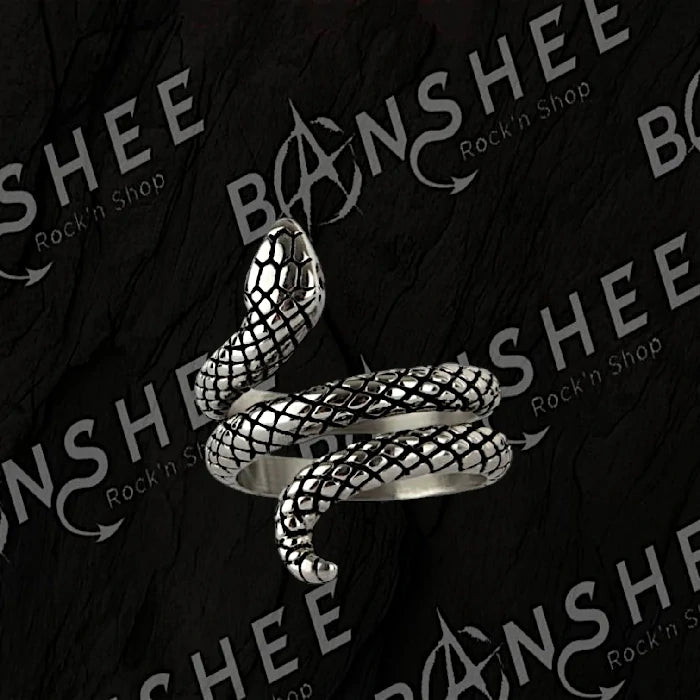 Bague serpent en acier inoxydable avec détails d'écailles
