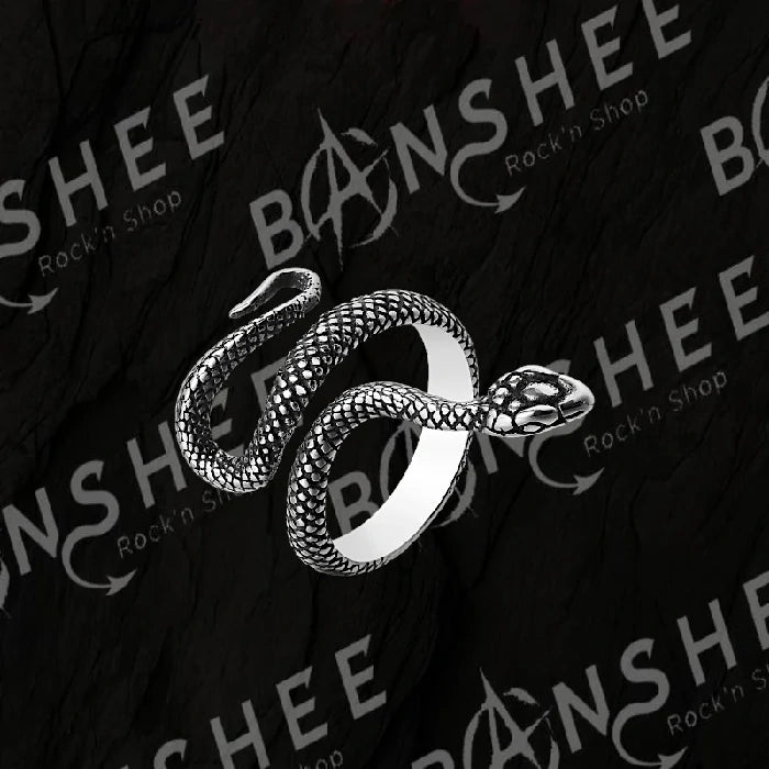 Bague serpent en acier inoxydable avec finition détaillée effet écailles
