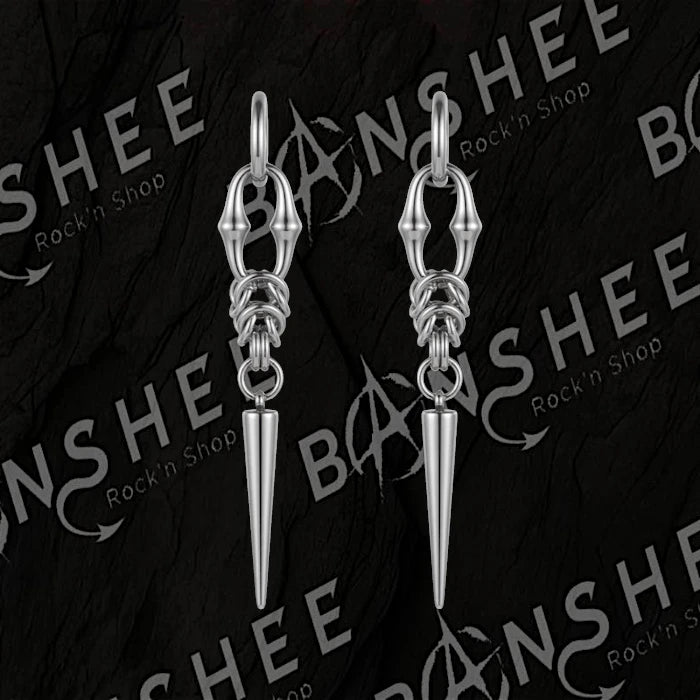 Boucles d’oreilles pendantes en acier inoxydable avec longues pointes