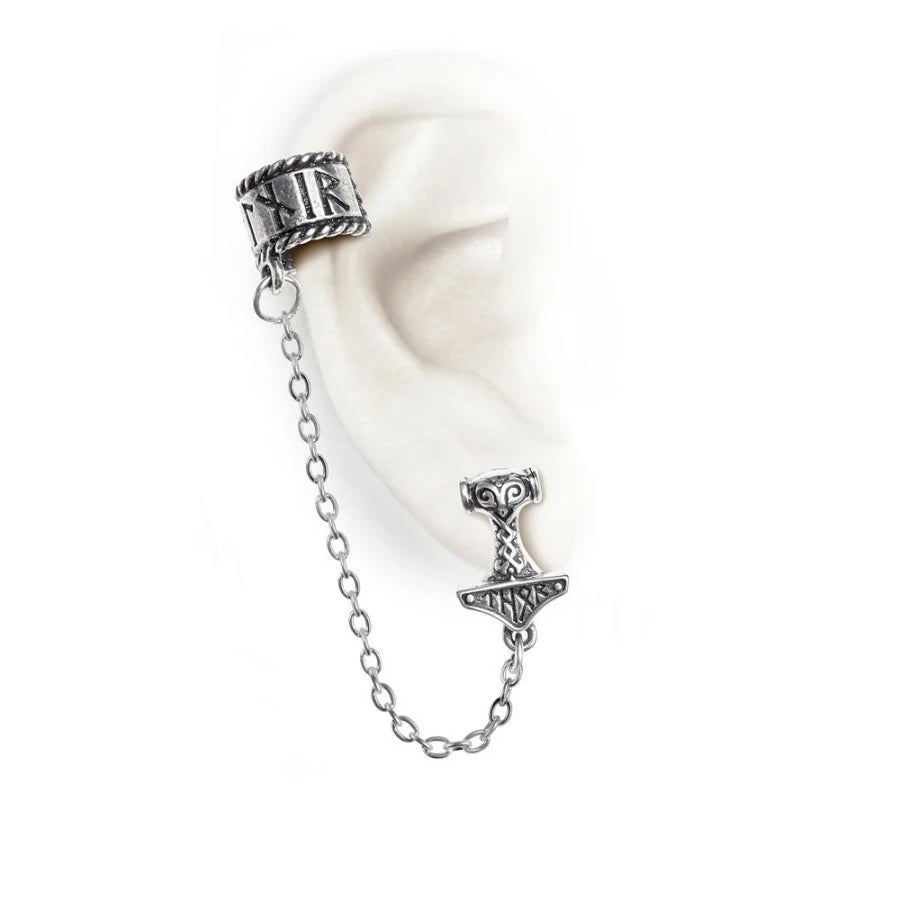 Boucle d'oreille Alchemy marteau de Thor E381