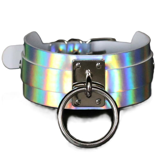 Choker Moon Attic avec anneau style punk / gothique / métal MA-QCSCYXQ