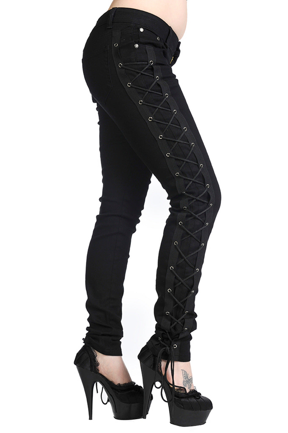 Pantalon Banned skinny style punk / gothique / métal pour femme TBN428