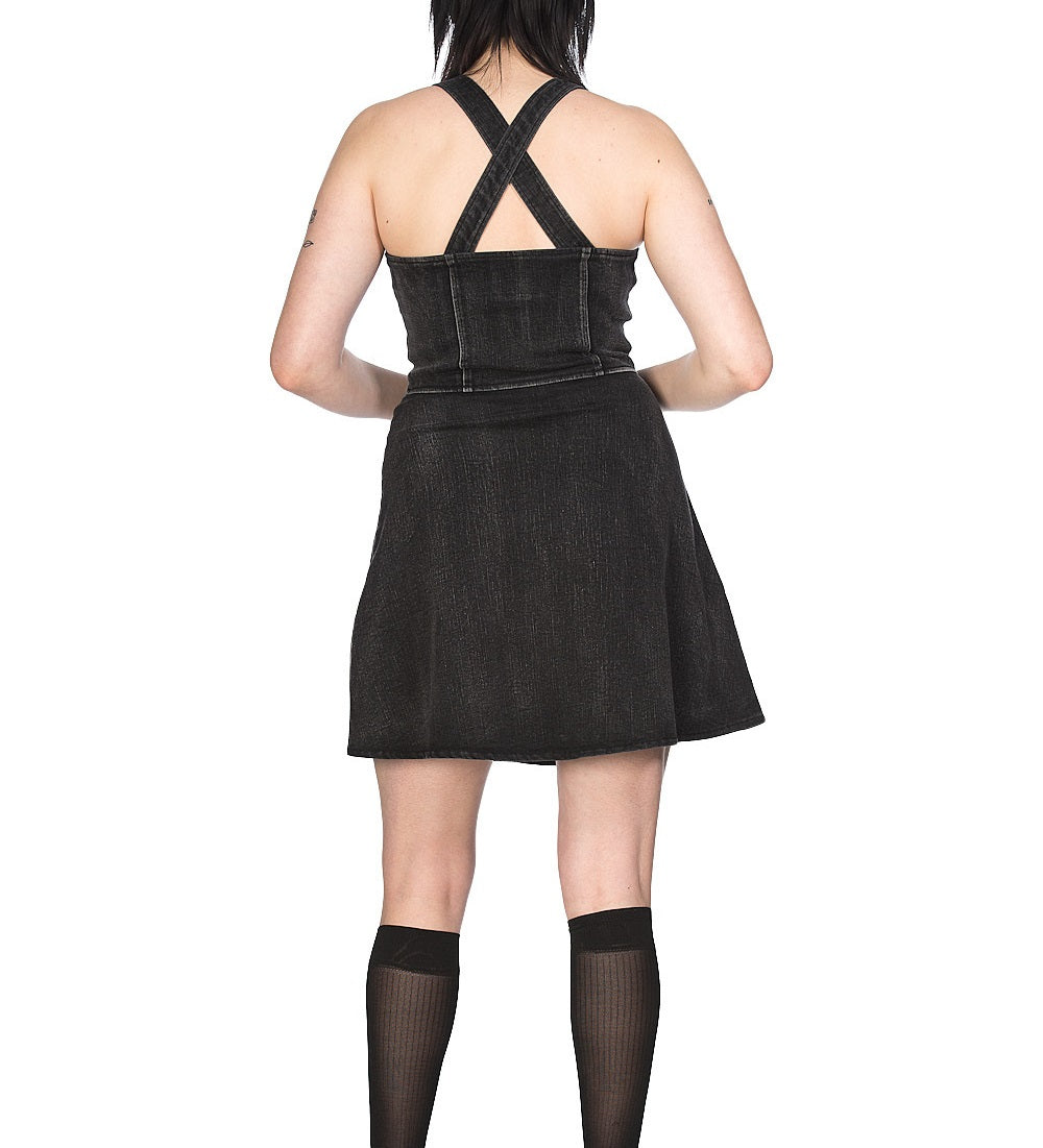 Robe Banned à bretelle aspect jean style rock DR16238