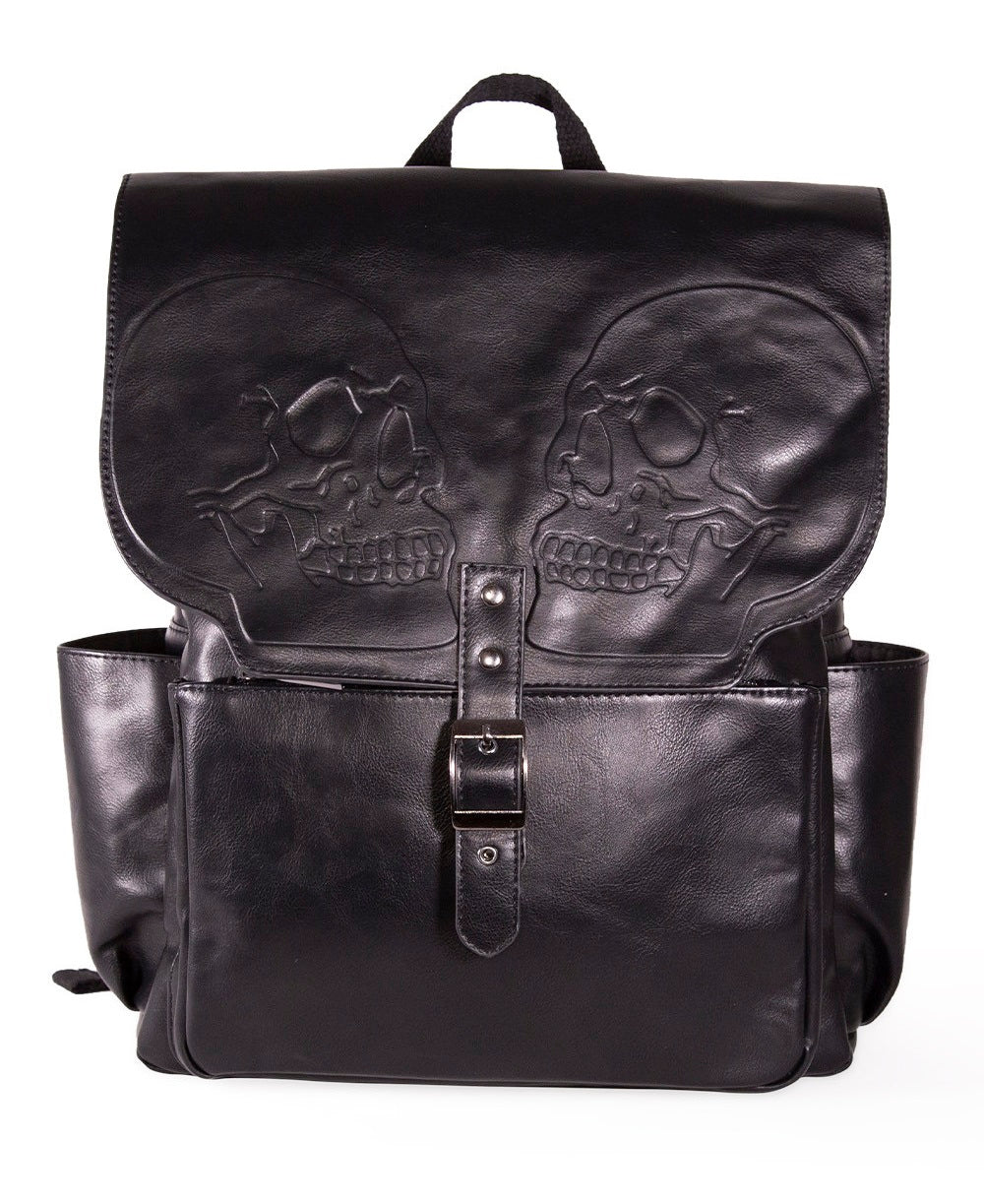 Sac à dos Banned têtes de mort style rock / gothique / métal BG34148
