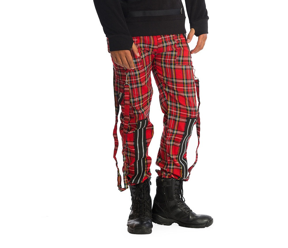 Pantalon Banned zip tartan pour homme TRM31961