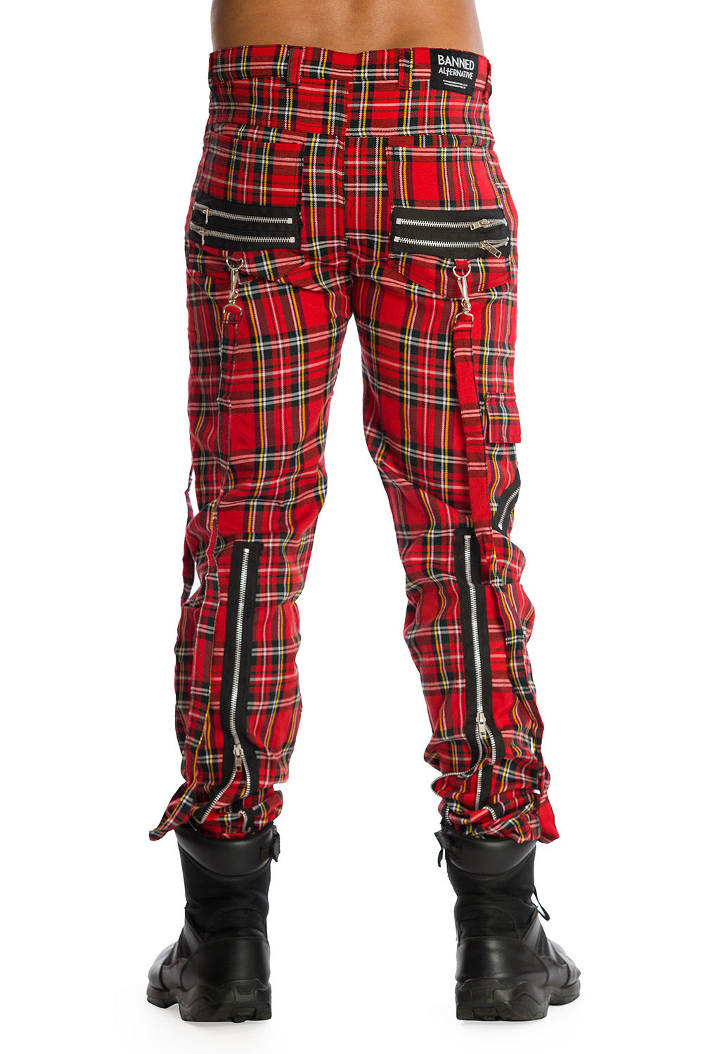 Pantalon Banned zip tartan pour homme TRM31961