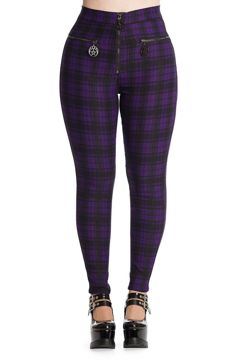 Pantalon Banned tartan skinny pour femme TR31099