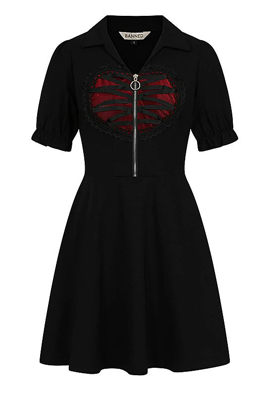 Robe noire & rouge Banned DR17064