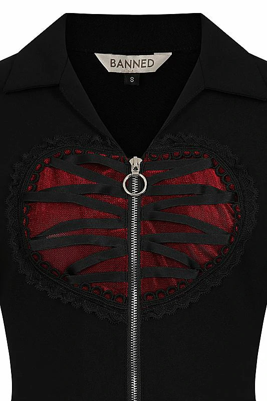 Robe noire & rouge Banned DR17064