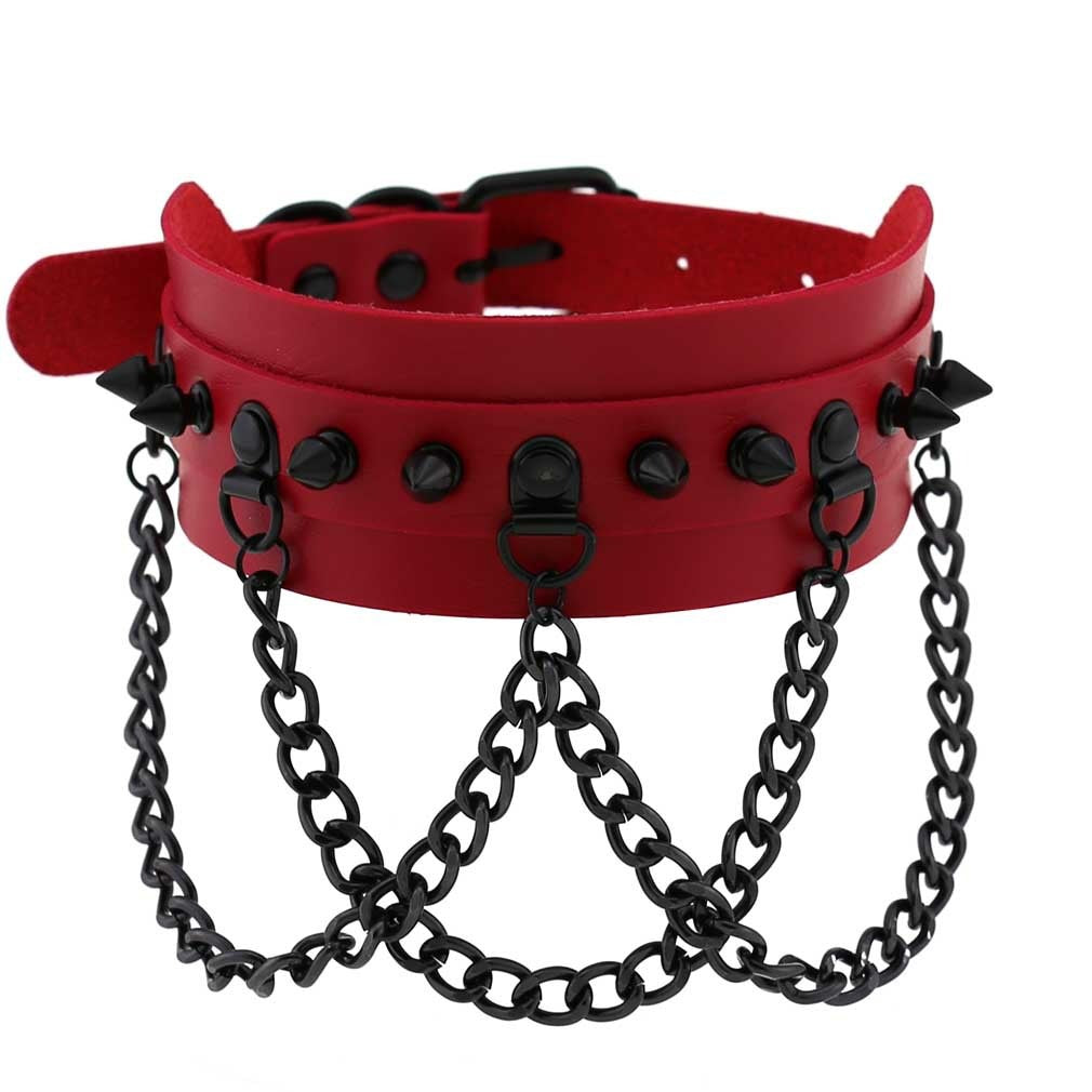 Choker Moon Attic avec chaînes style punk / gothique / métal MA-SCLT03