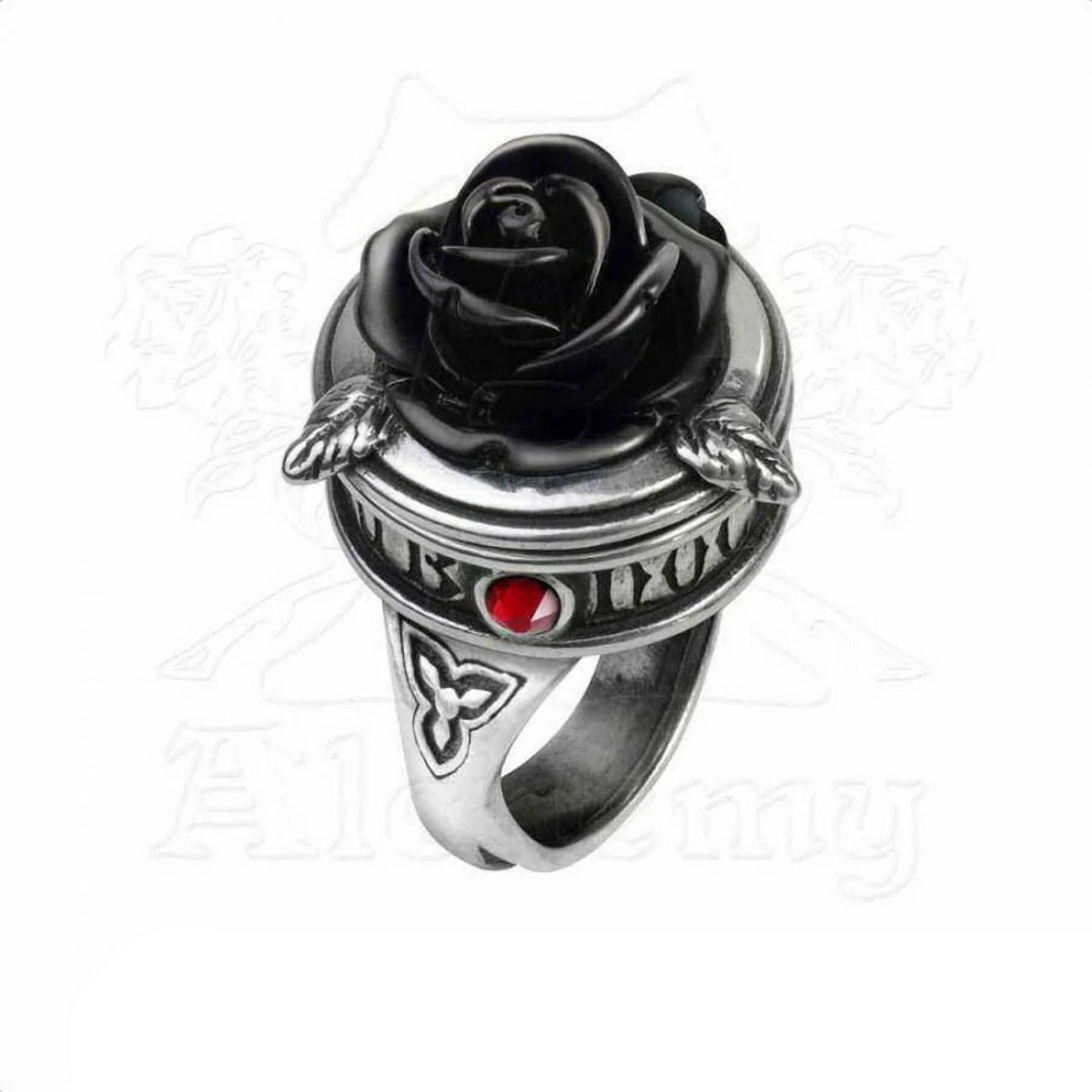 Bague poison Alchemy avec rose noire R209