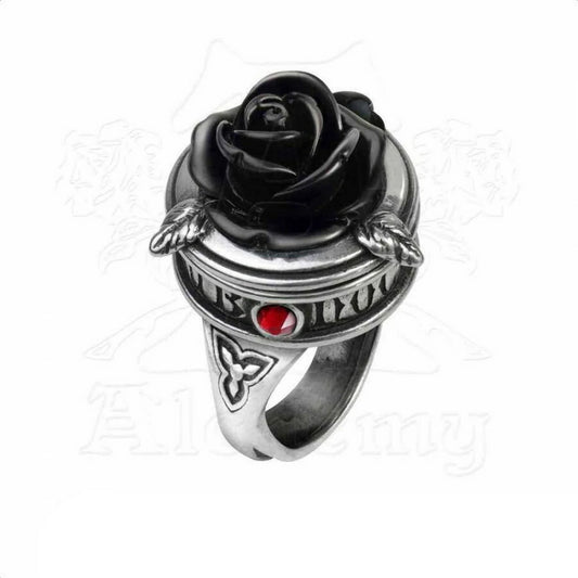 Bague poison Alchemy avec rose noire R209
