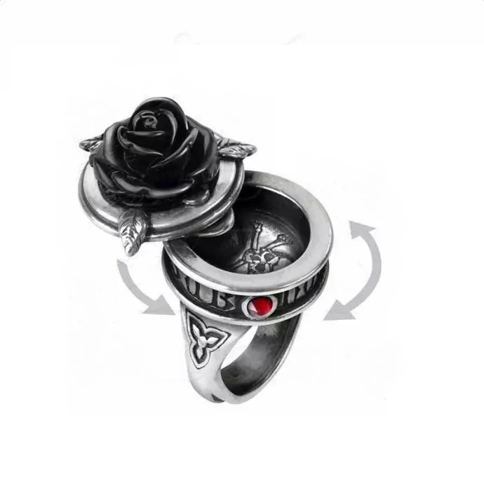 Bague poison Alchemy avec rose noire R209