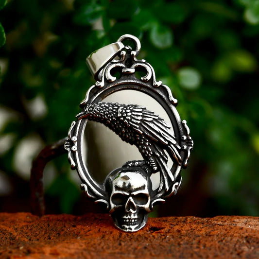 Collier corbeau sur crâne Moon Attic MA-BP8-878