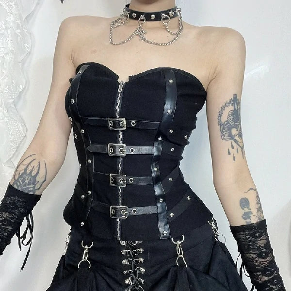 Bustier Bondage Dark Top Moon Attic CF24222