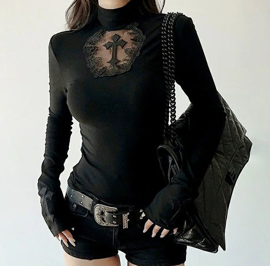 Top style gothique Moon attic CF24371