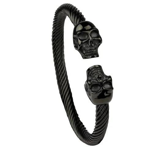 Bracelet noir EtNox Tête de mort SA111B