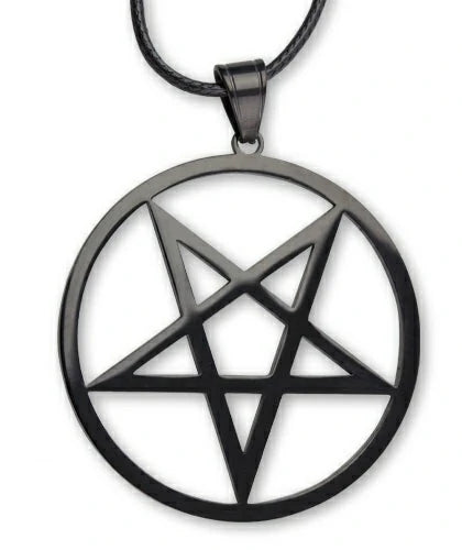 Collier pentacle renversé noir Etnox SK4107A