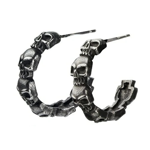 Boucle d'oreille créoles EtNox crânes SO164