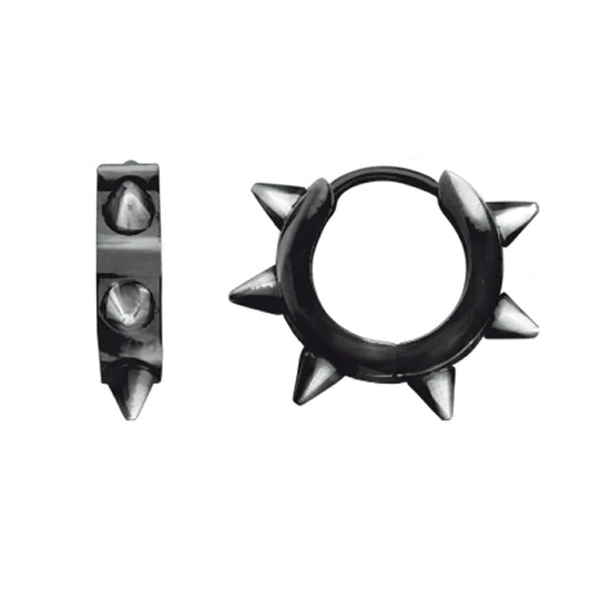 Boucles d'oreilles créoles noires spikes SO4001B