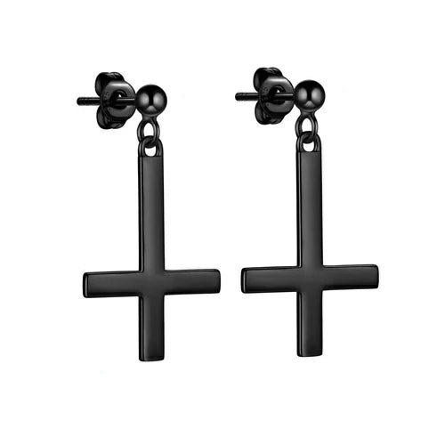 Boucle d'oreille EtNox crucifix inversé SO4025B