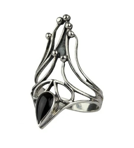 Bague tresse & pierre noire EtNox SR010
