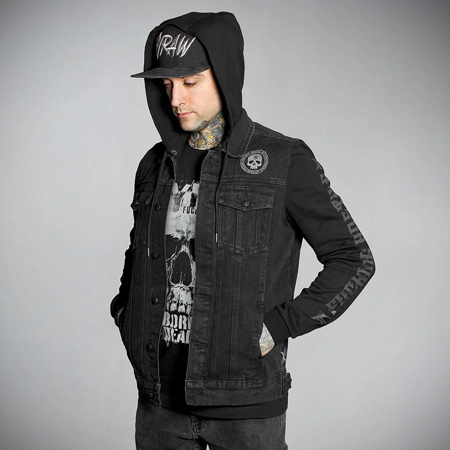 Veste en jean & molleton à capuche Hyraw w23m13