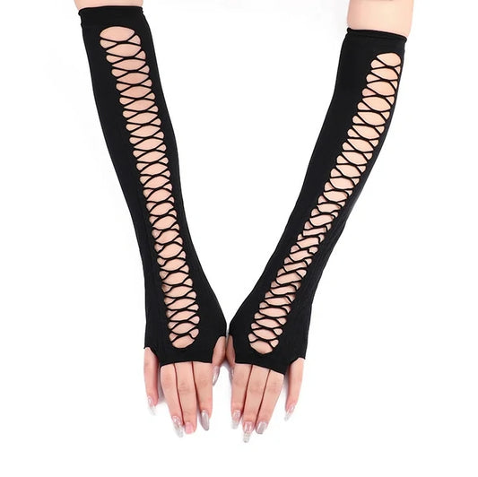 Mitaines longues Moon Attic style gothique / métal G01