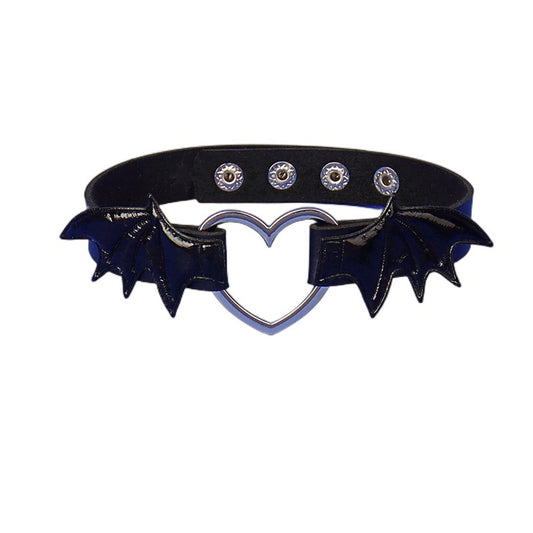 Choker Moon Attic avec coeur style punk / gothique / métal MA-XQ0304B