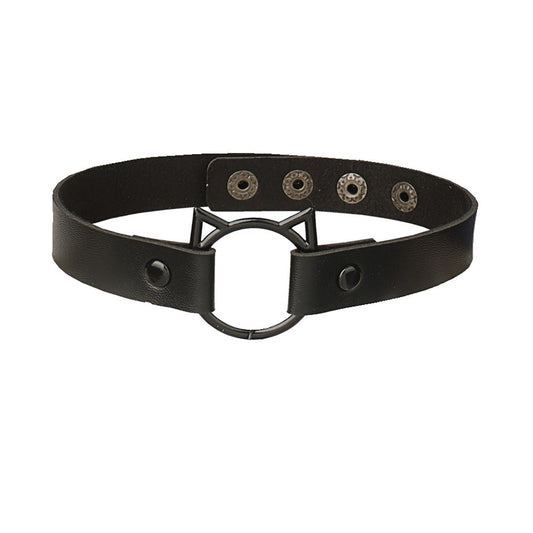 Choker Moon Attic tête de chat style punk / gothique / métal MA-XQ0388