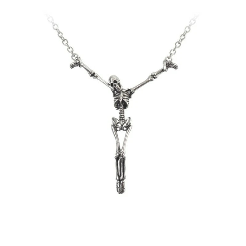 Collier Alchemy squelette crucifié P722