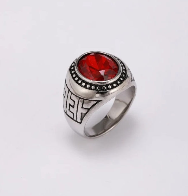 Bague chevalière avec pierre/cristal Art0004