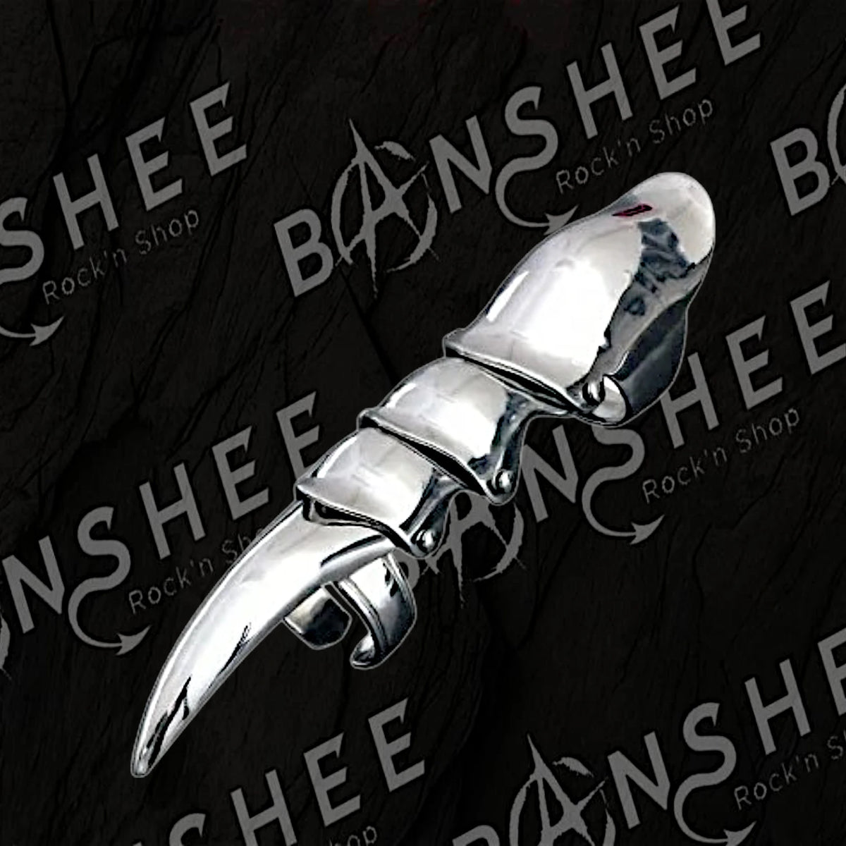 Bague de phalange articulée en acier inoxydable de couleur argentée