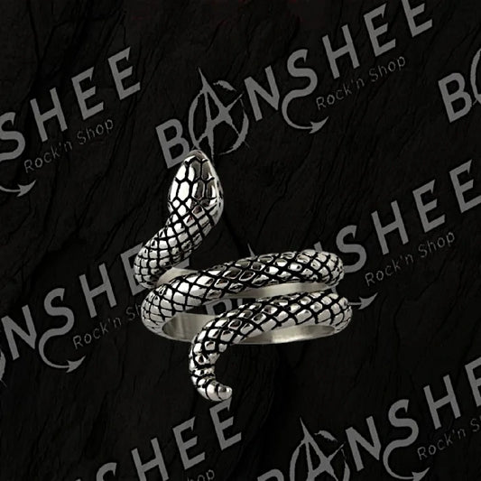 Bague serpent en acier inoxydable avec détails d'écailles