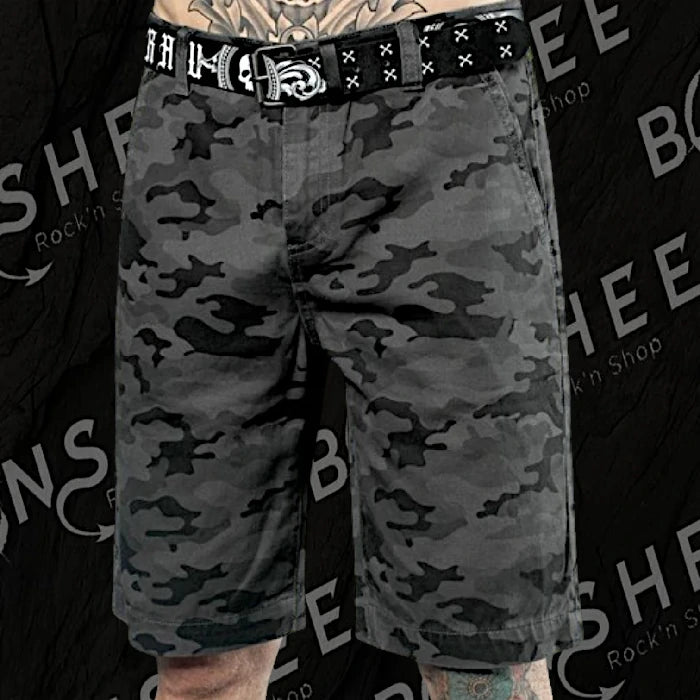 Bermuda camouflage gris et noir homme