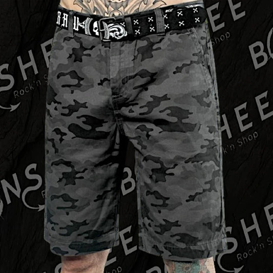 Bermuda camouflage gris et noir homme