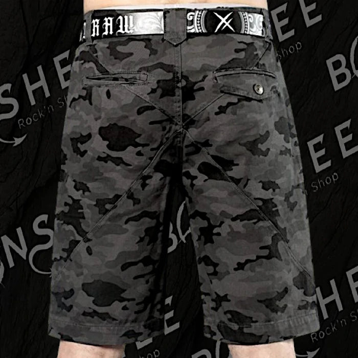 Bermuda camouflage gris et noir homme vue de dos