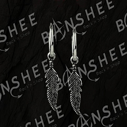 Boucles d’oreilles en argent avec plumes suspendues