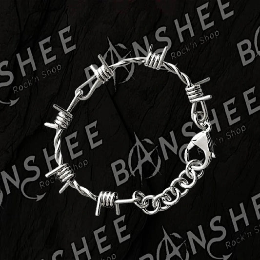 Bracelet fil barbelé en acier inoxydable