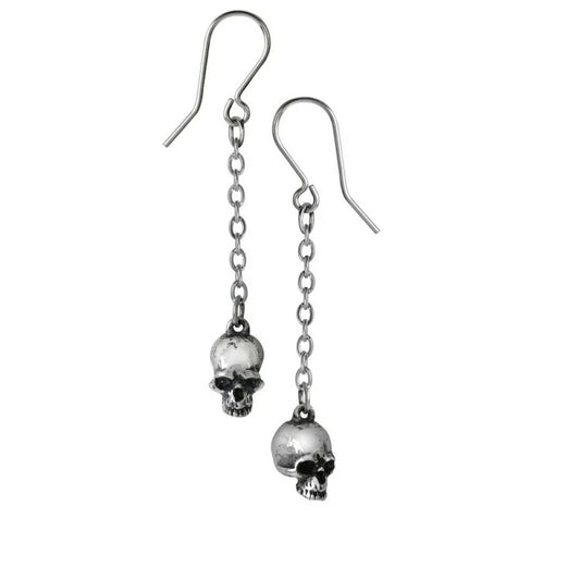 Boucle d'oreille Alchemy tête de mort suspendue E364